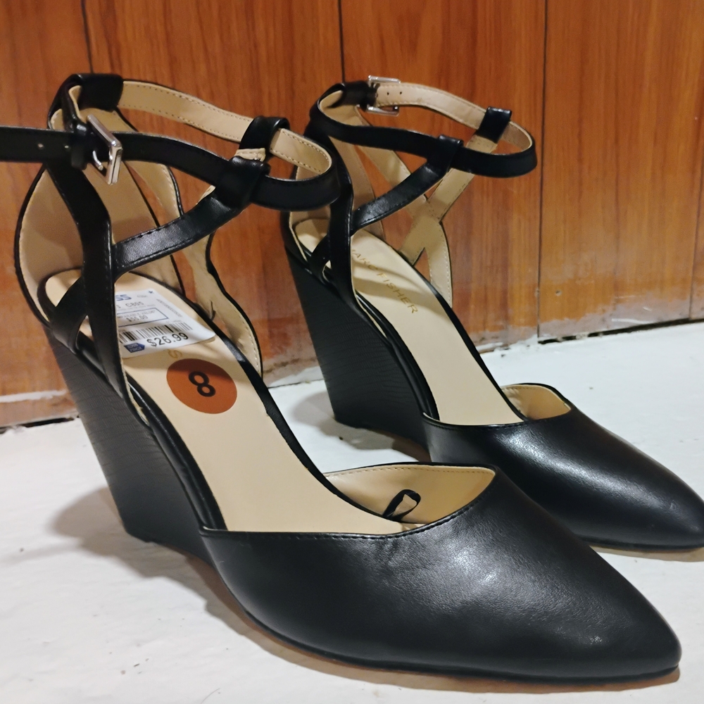 Elegant Black Wedge Heels